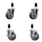 Service Caster 4'' Gray Poly Wheel Swivel 1-3/8'' Expanding Stem Caster Set 2 Brakes, 4PK SCC-EX20S414-PPUB-2-TLB-2-138 - alternate 1